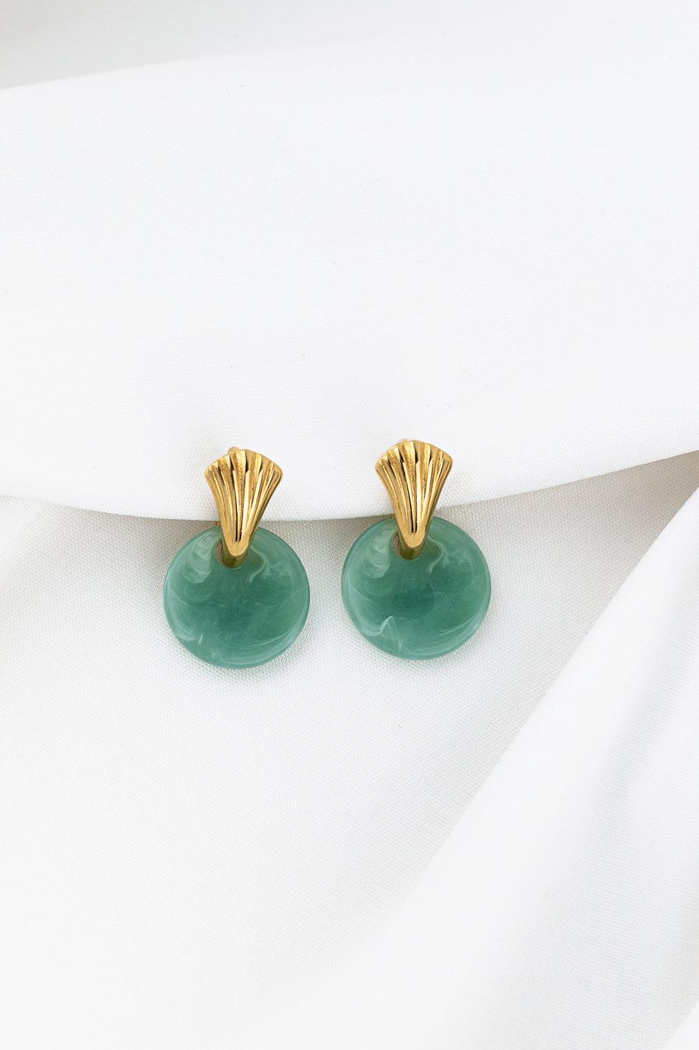 Sylvie Earrings Gold / 9 aqua