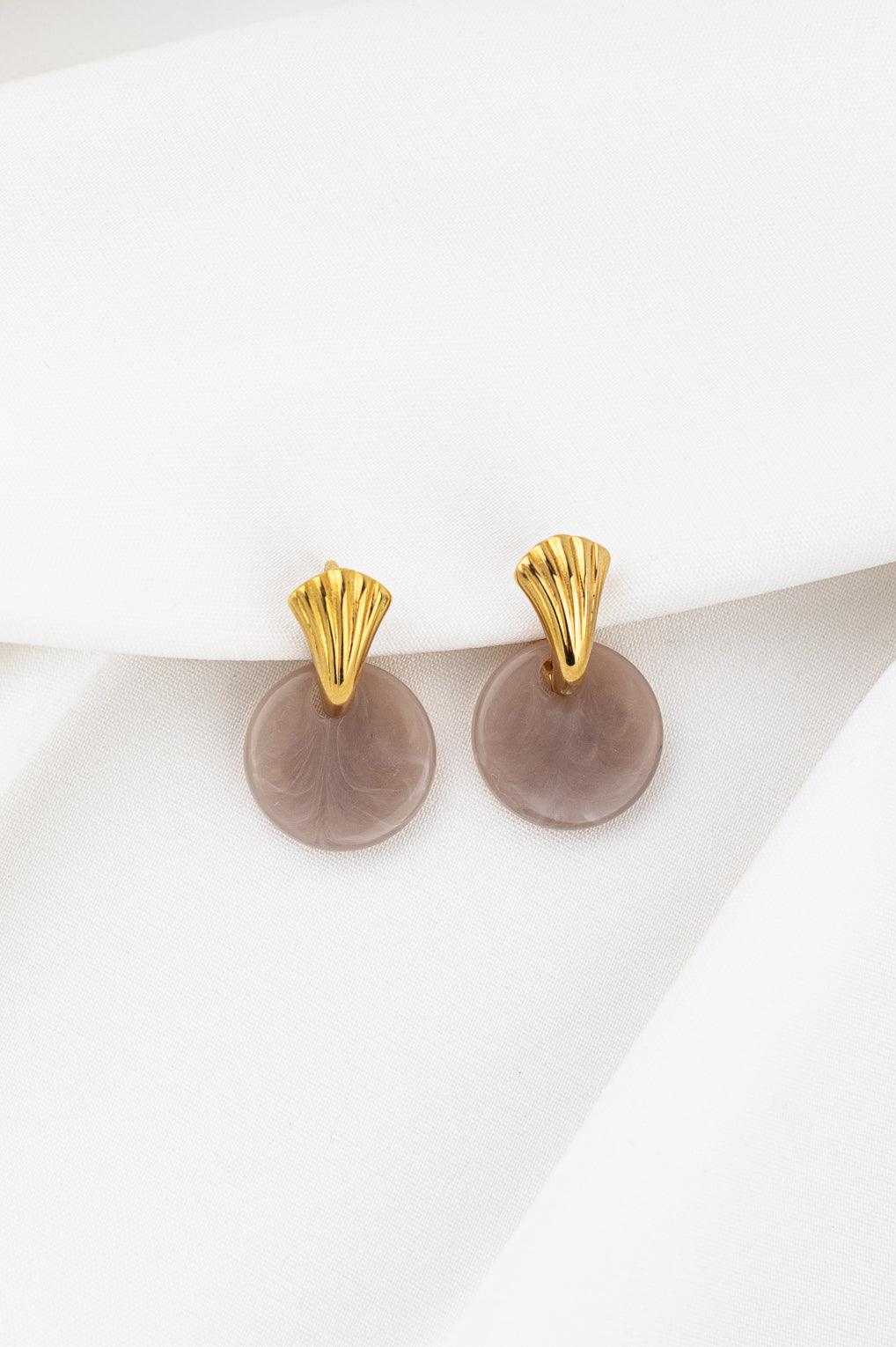 Sylvie Earrings Gold / 9 aqua