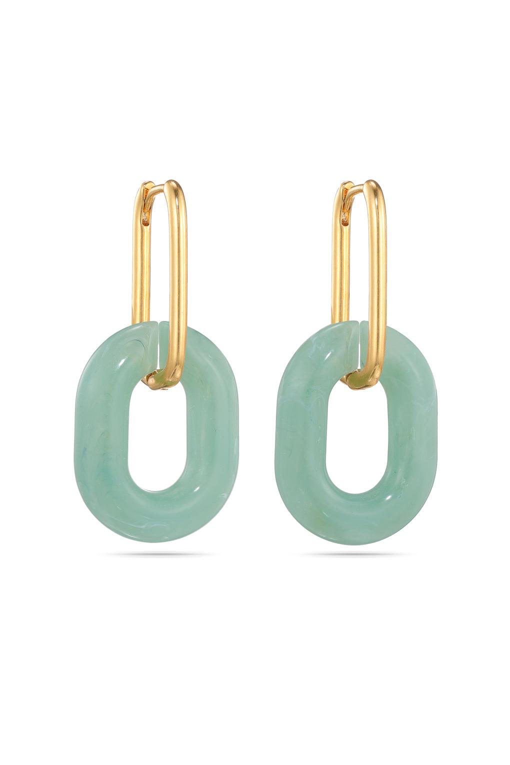 Una Earrings Gold / 7 light blue