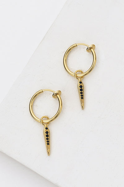 Lexy Clip-On Hoop Earrings Gold / 1 black