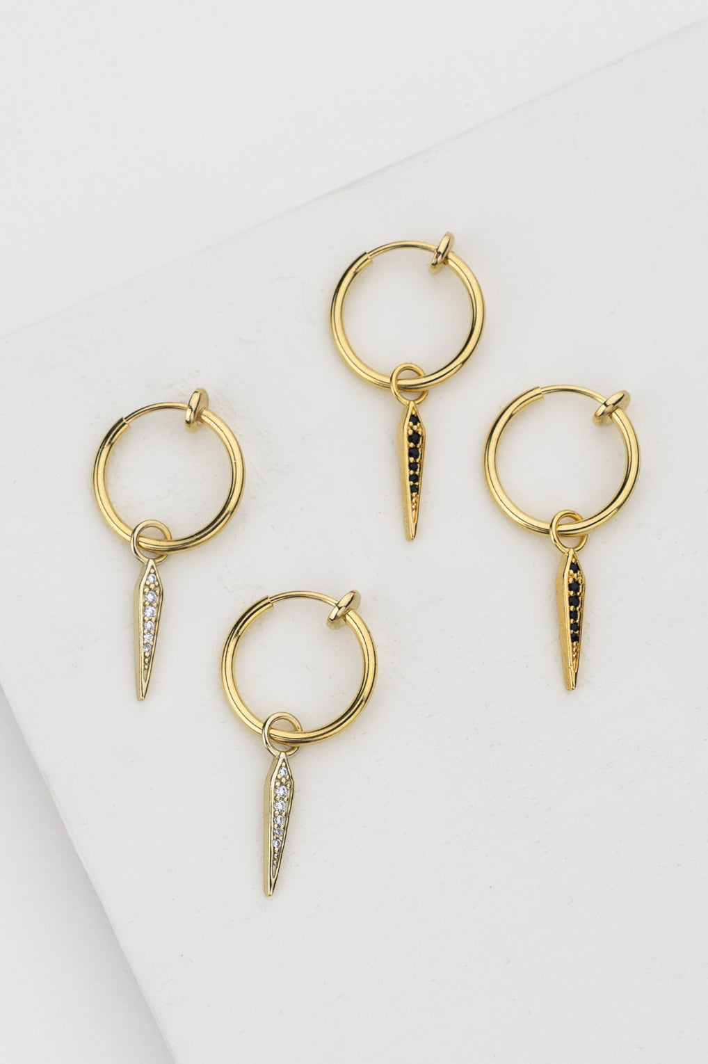 Lexy Clip-On Hoop Earrings Gold / 1 black