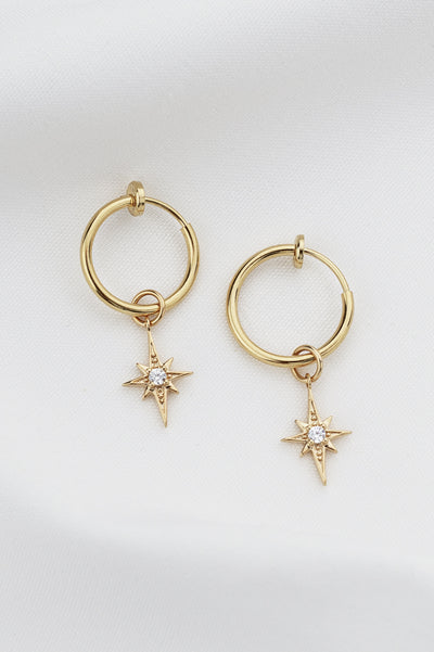 Mystic Clip-On Hoop Earrings Gold / 1 black