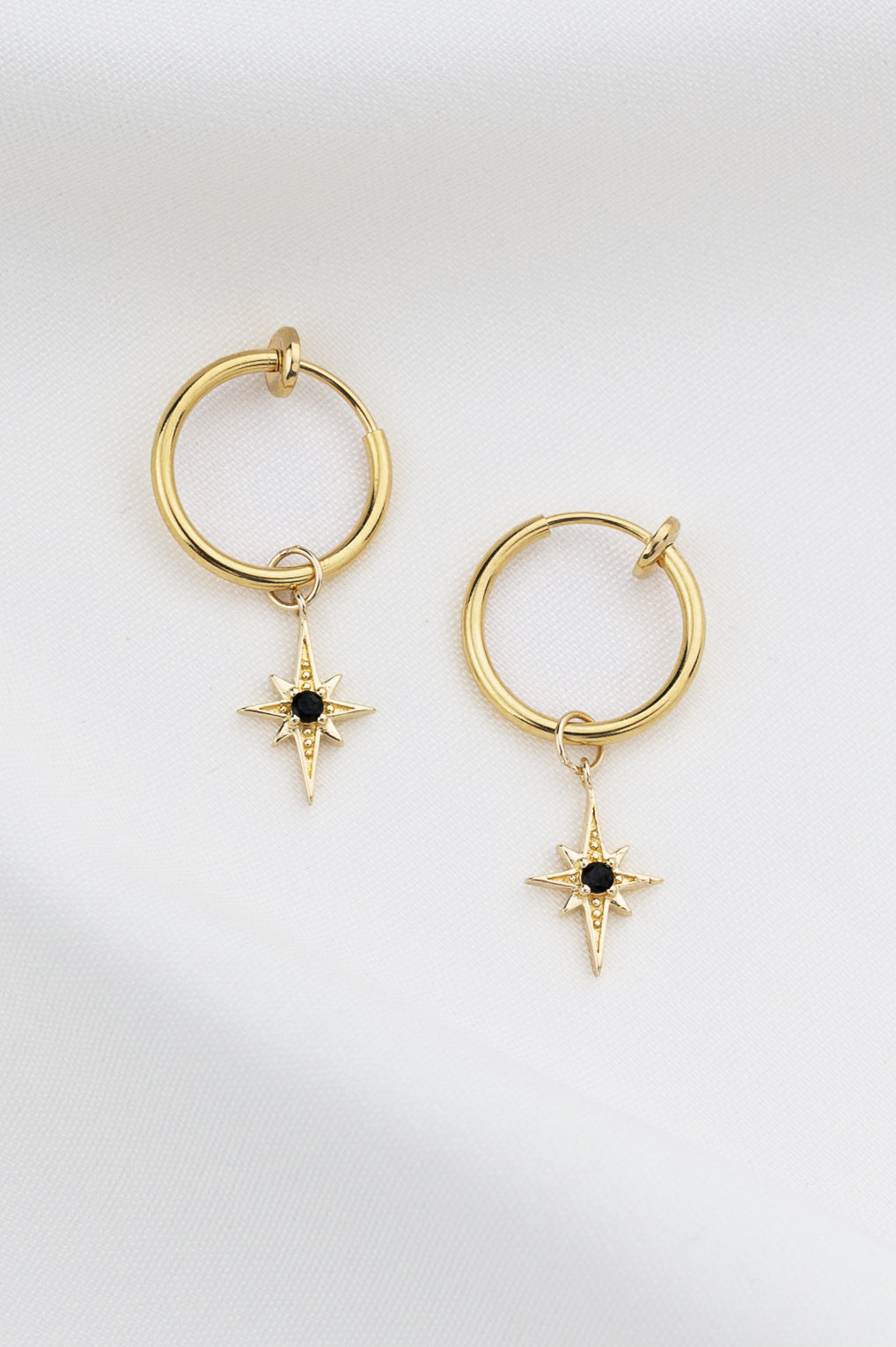 Mystic Clip-On Hoop Earrings Gold / 1 black