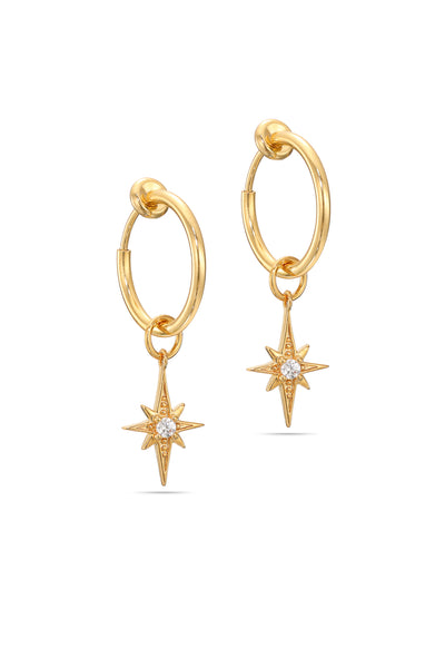 Mystic Clip-On Hoop Earrings Gold / 1 black