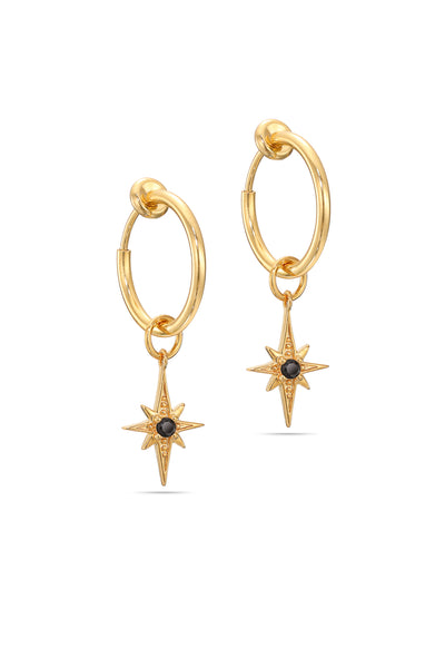 Mystic Clip-On Hoop Earrings Gold / 1 black