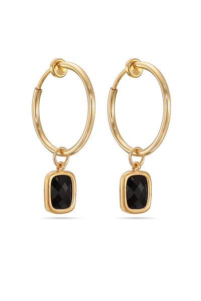 Vida Clip-On Hoop Earrings Gold / 1 black