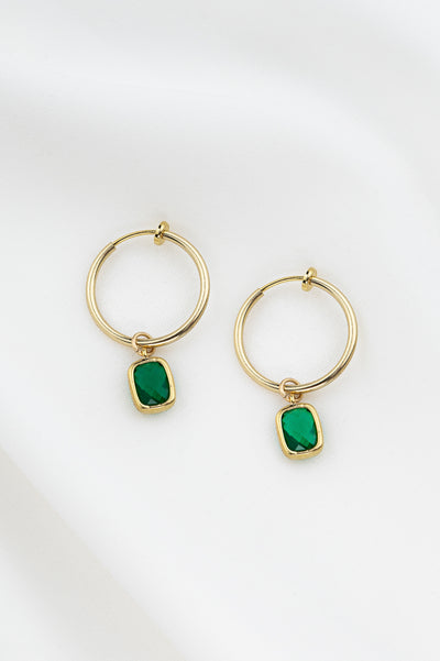 Vida Clip-On Hoop Earrings Gold / 1 black