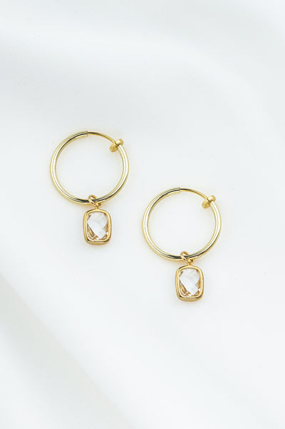 Vida Clip-On Hoop Earrings Gold / 1 black