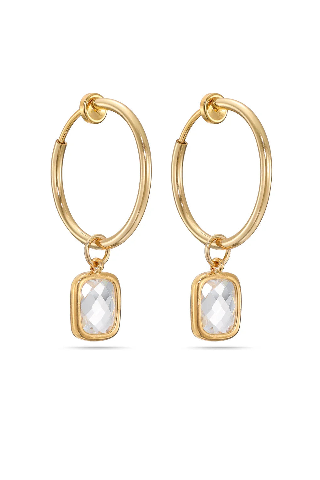 Vida Clip-On Hoop Earrings Gold / 1 black