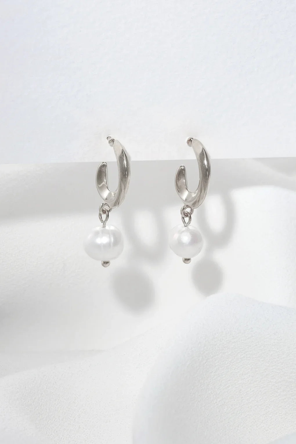 Luna Pearl Hoop Earrings