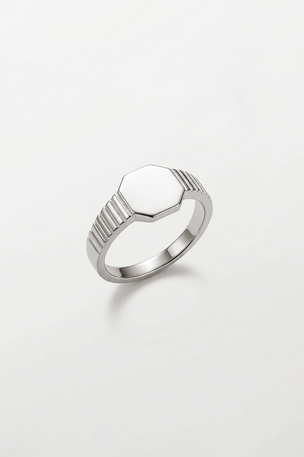 Striped signet ring for men
