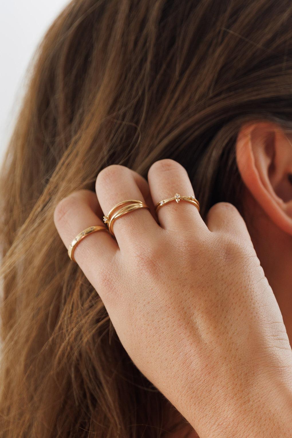 Harper Ring Gold / 34 crystal / US 5