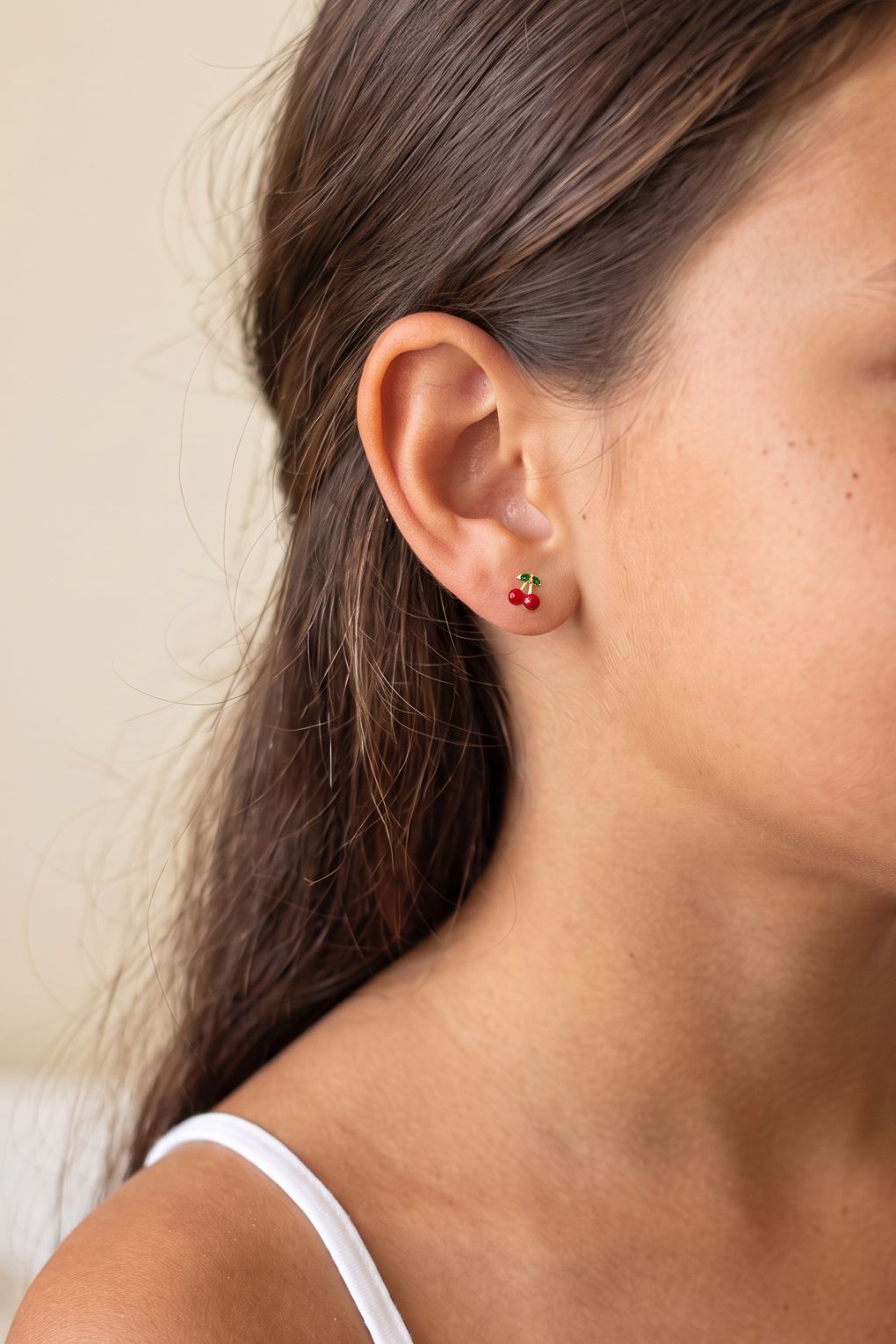 14K gold Cherry earrings for girls