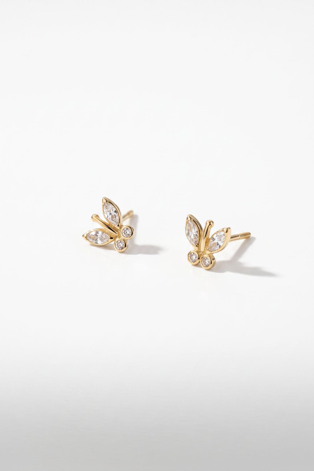 14K gold Butterfly earrings for girls