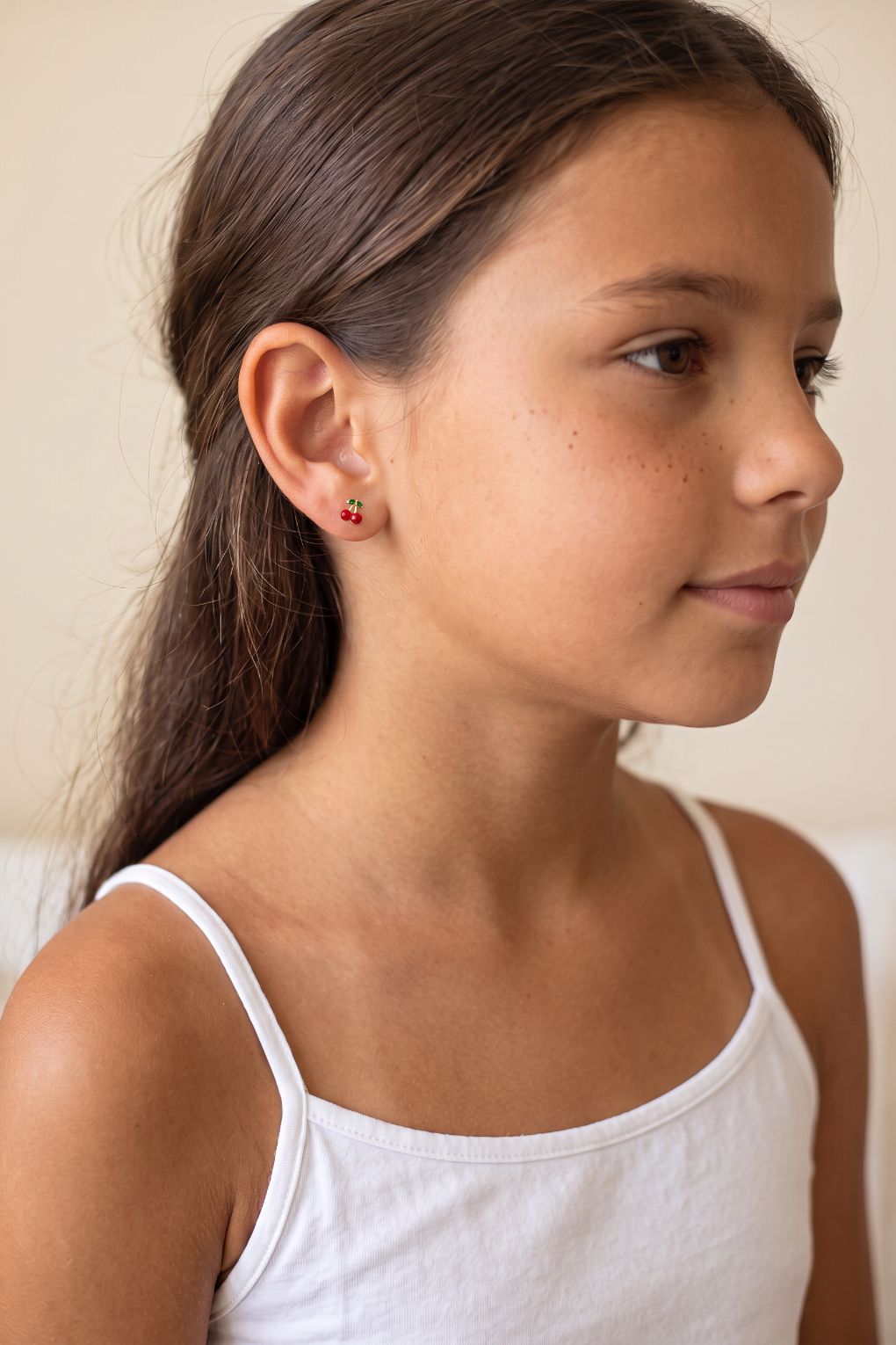 14K gold Cherry earrings for girls