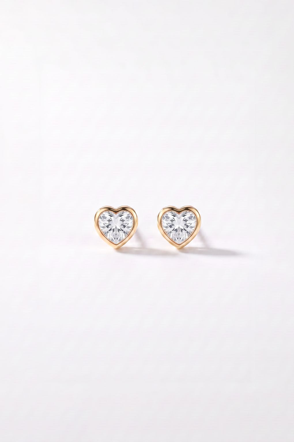 14K gold Sparkling Heart earrings for girls