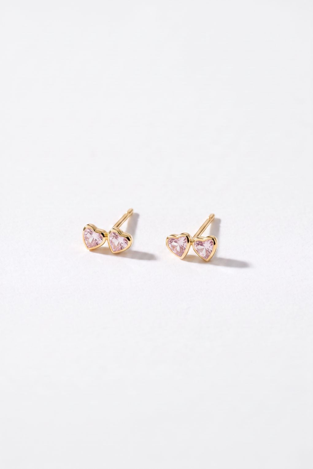 14K gold Double Heart earrings for girls