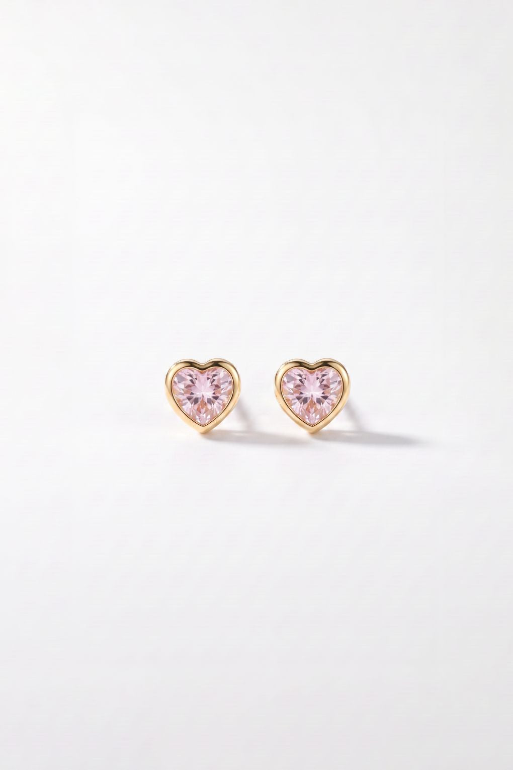 14K gold Sparkling Heart earrings for girls