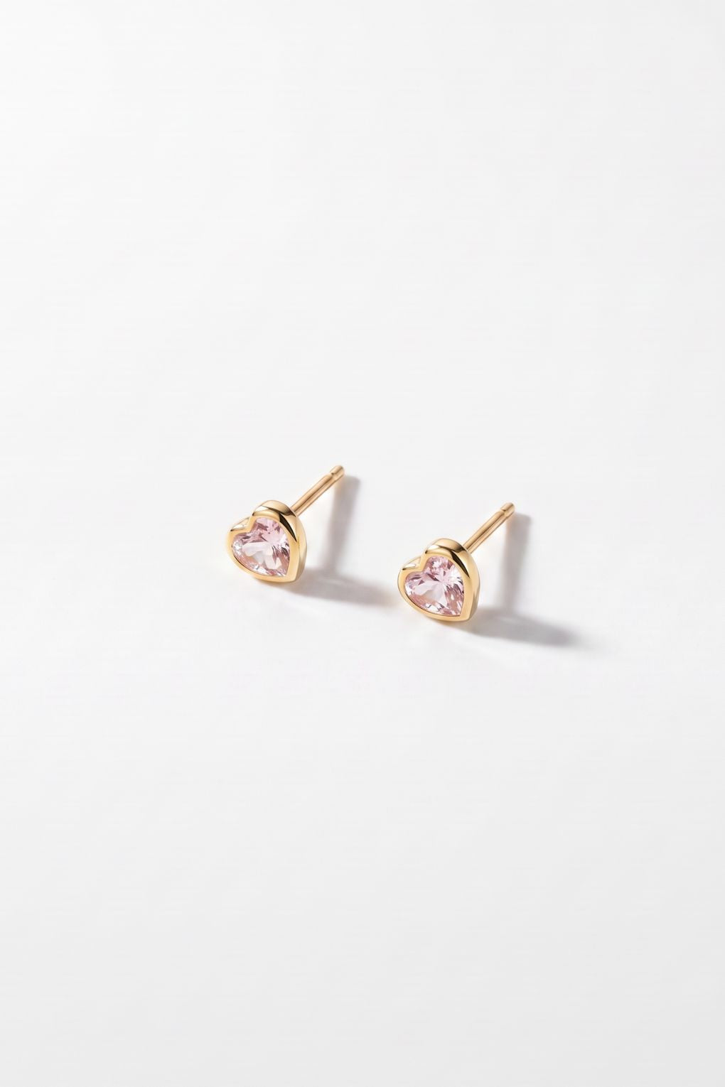 14K gold Sparkling Heart earrings for girls