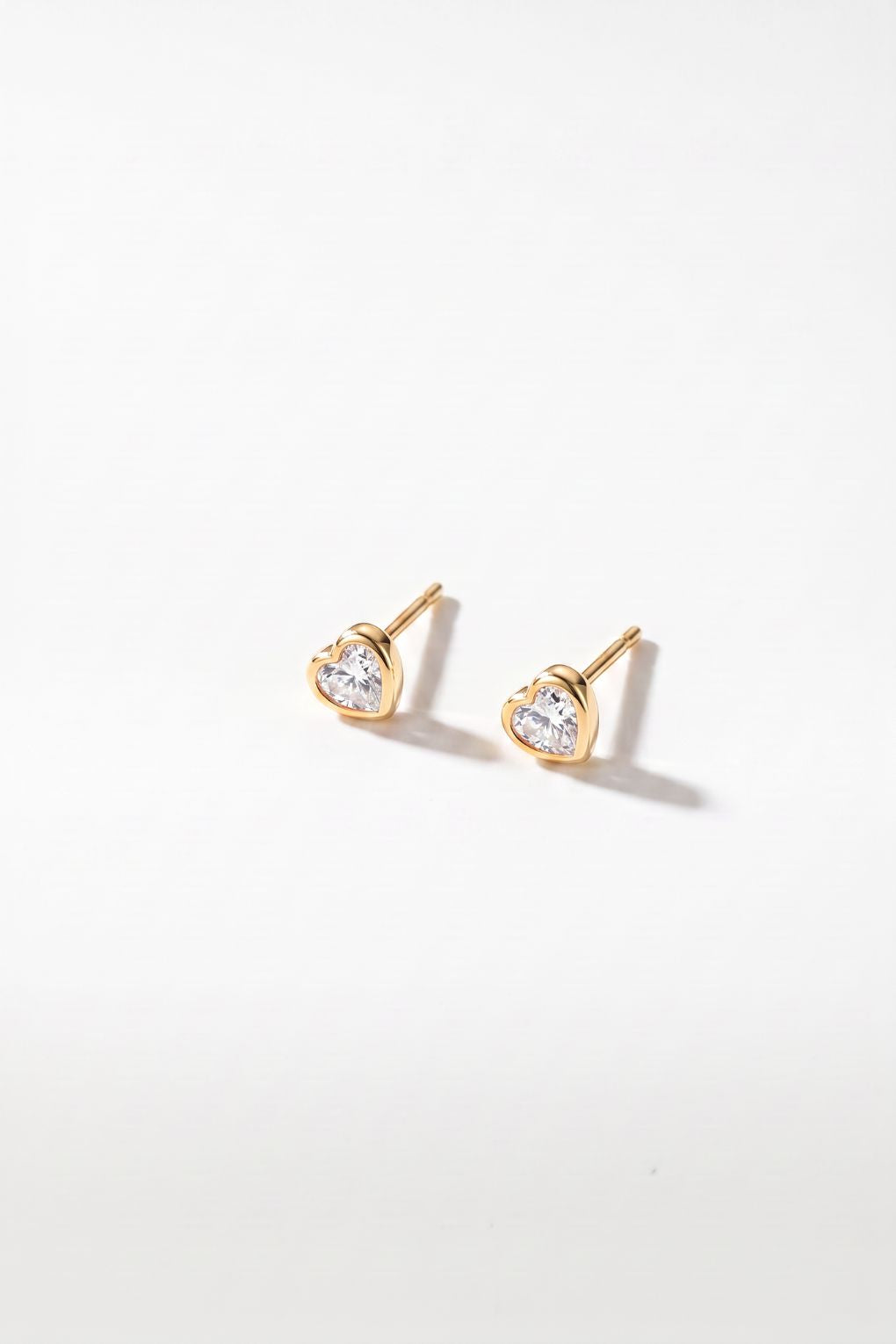 14K gold Sparkling Heart earrings for girls