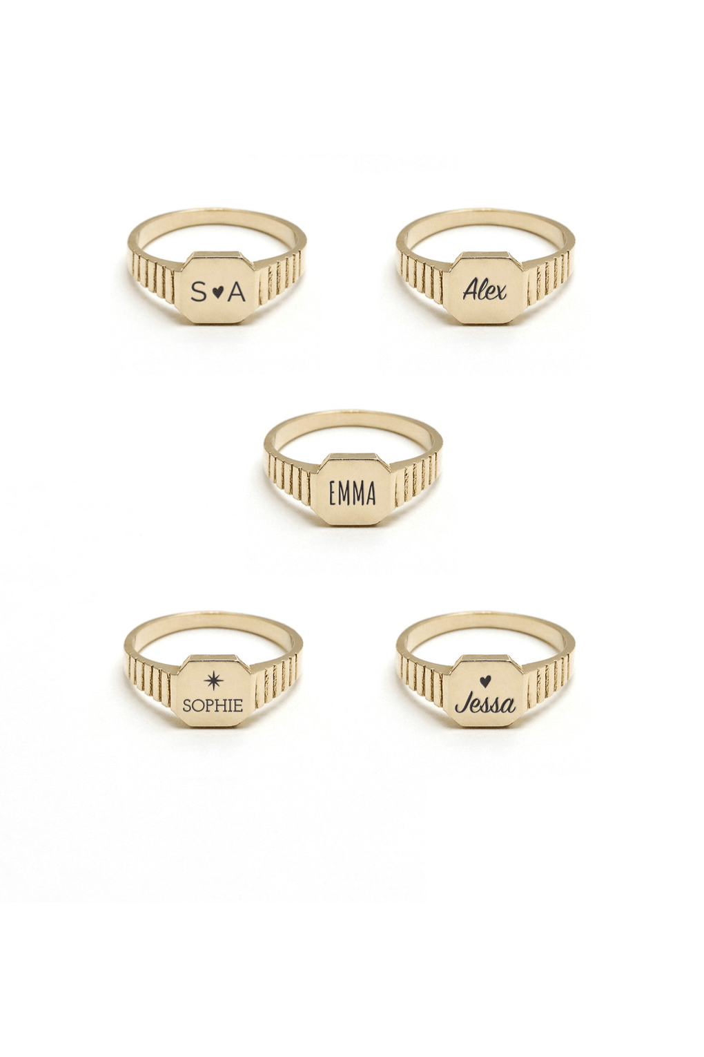 Custom Engraved Striped Ring