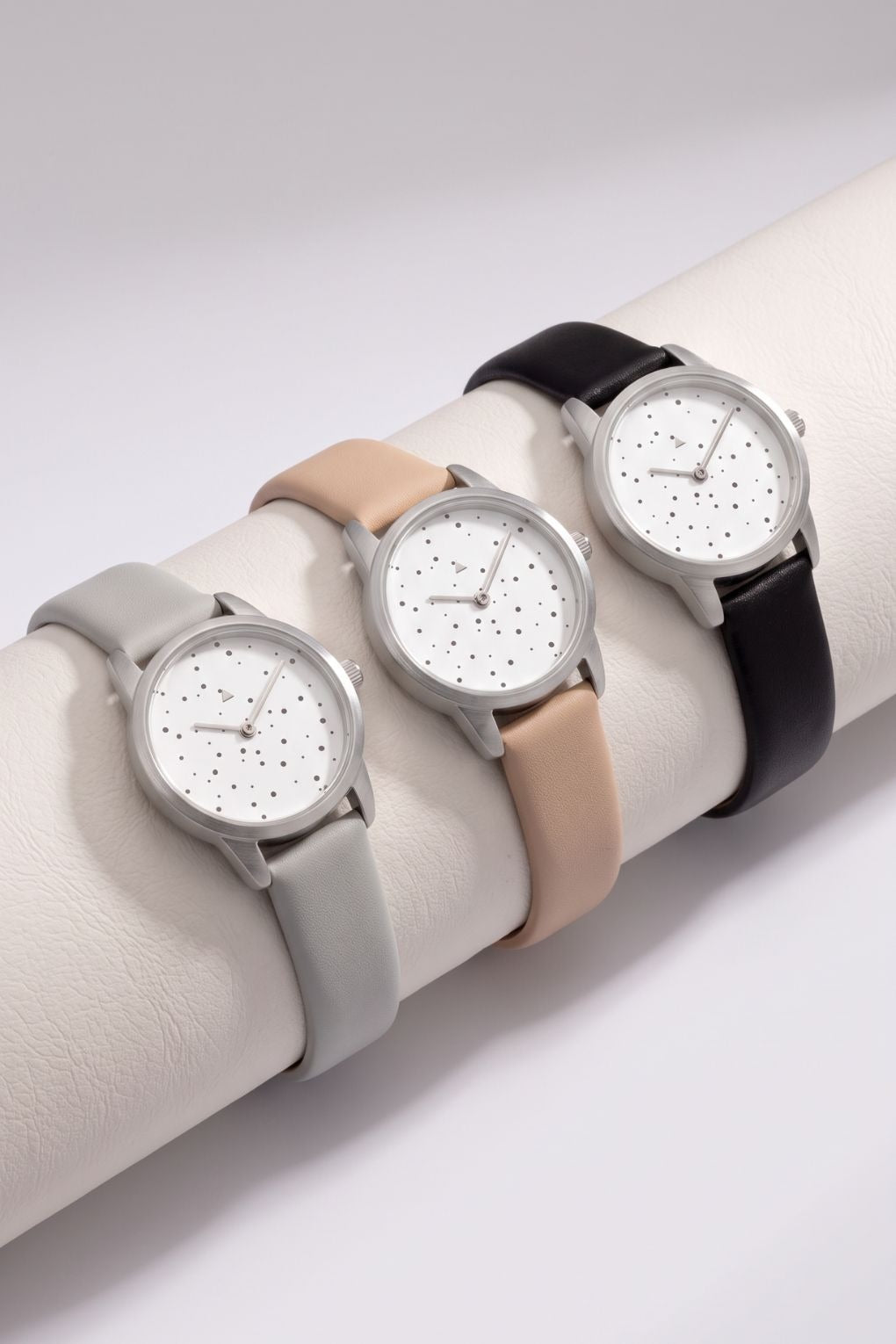 25 mm silver watch with dots