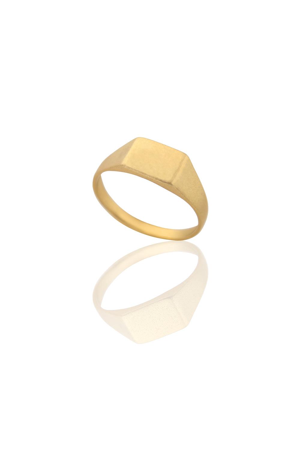 14K Gold SQUARE SIGNET RING