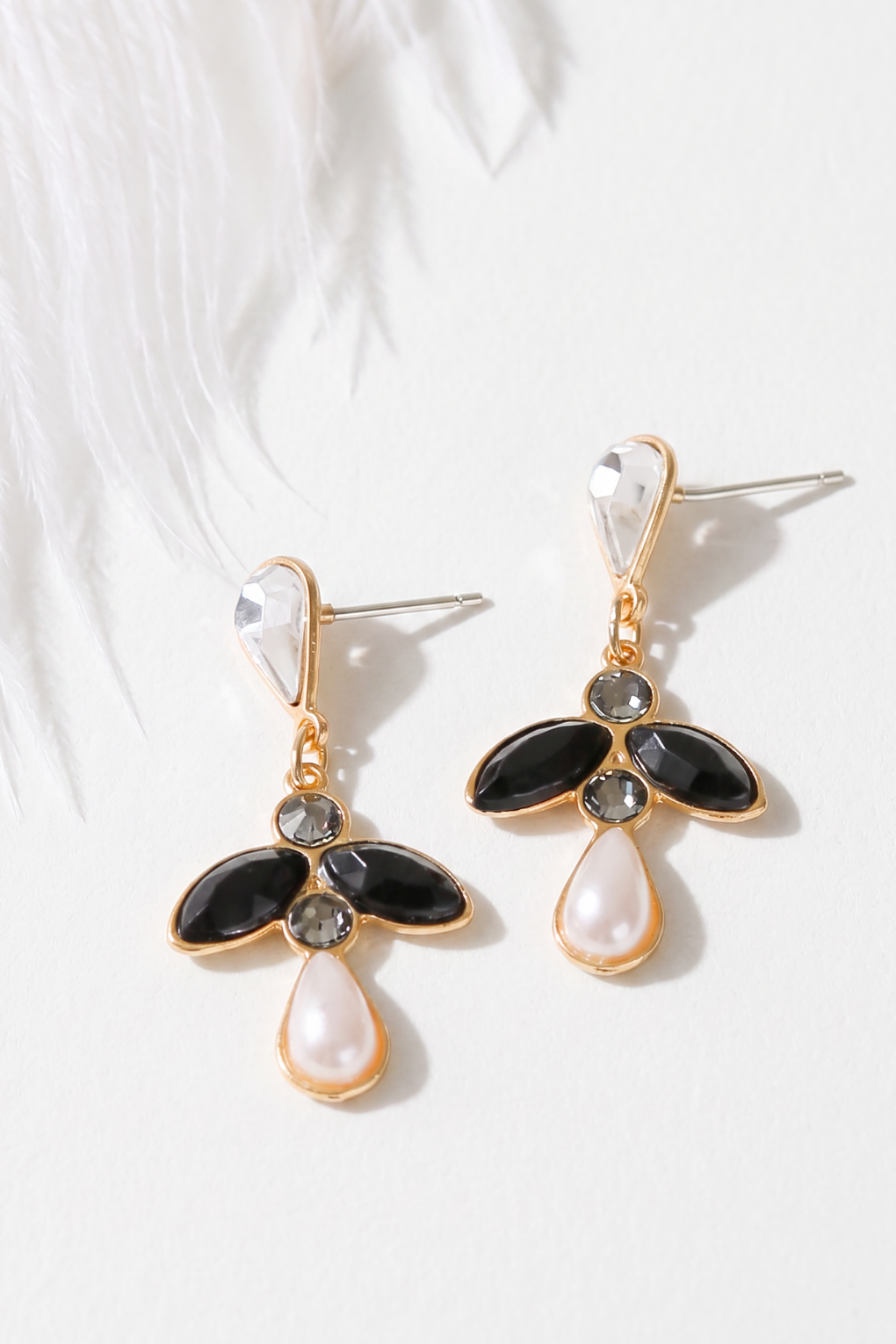 Large Iris Post Earrings