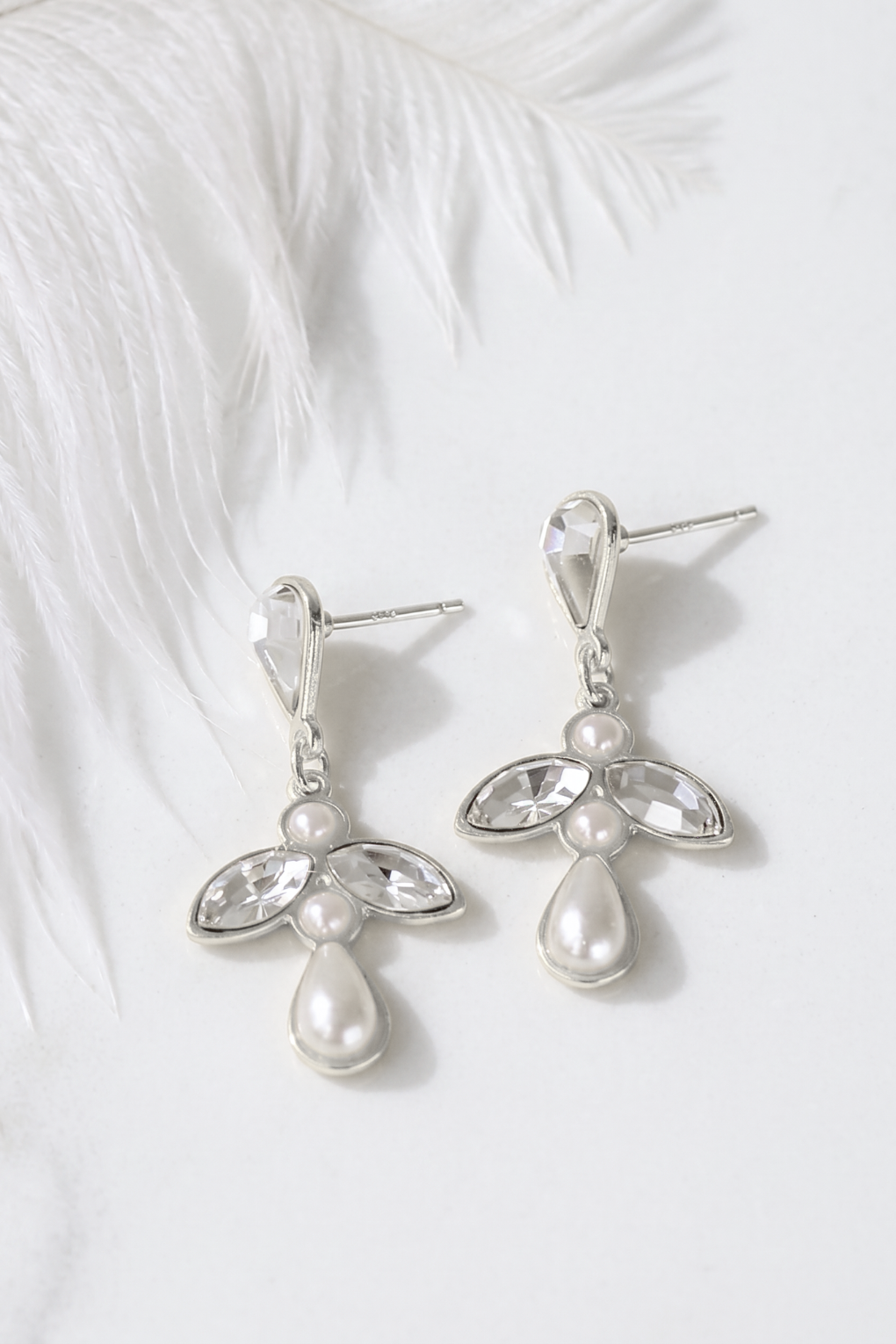 Large Iris Post Earrings