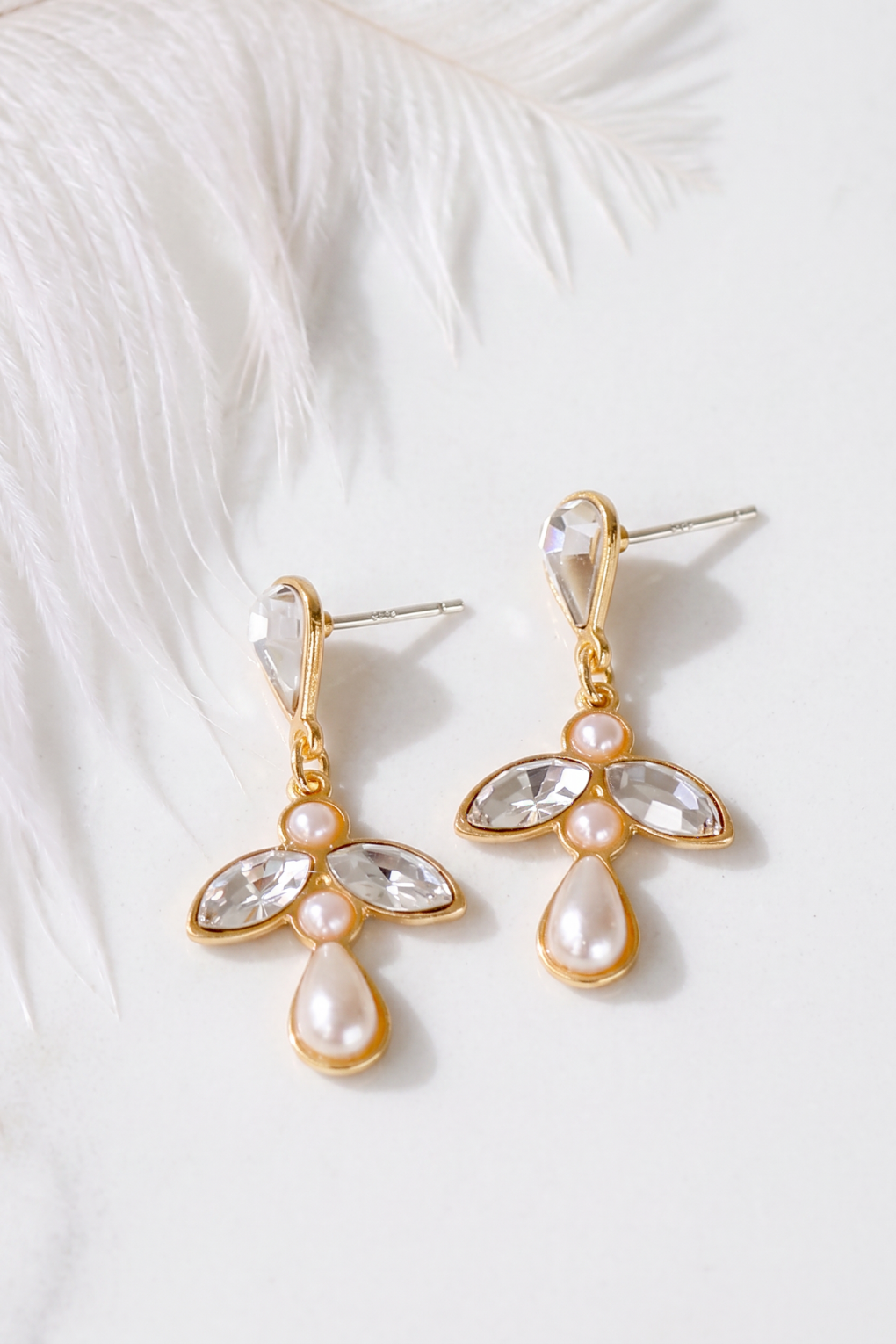 Large Iris Post Earrings