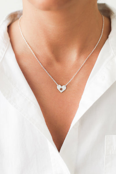 Silver 925 Israel at Heart Necklace