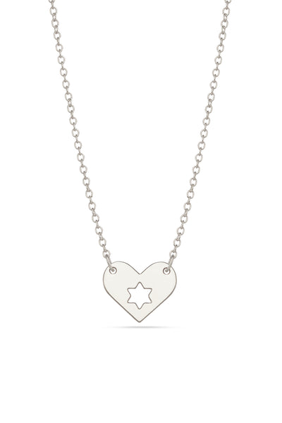 Silver 925 Israel at Heart Necklace