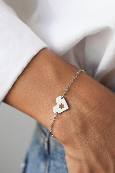 Silver 925 Israel at Heart Bracelet