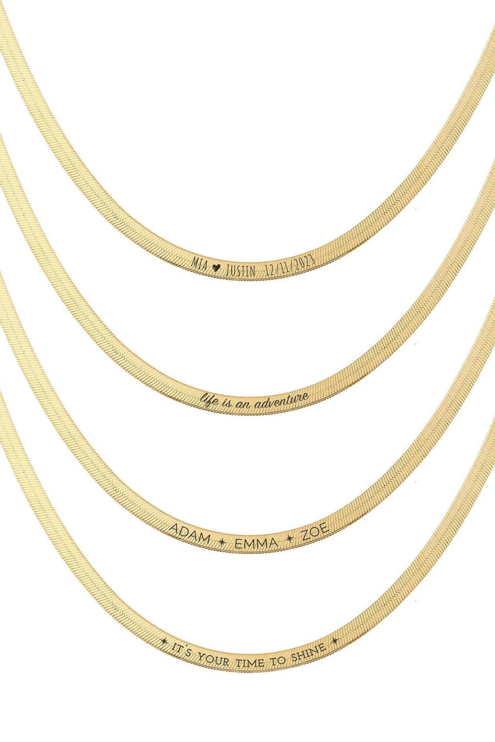 Custom Engraved Herringbone Necklace