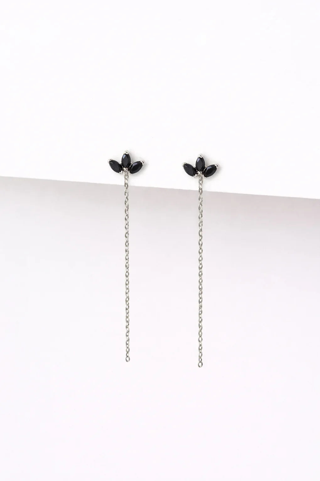 Long Lotus earrings in 14K gold