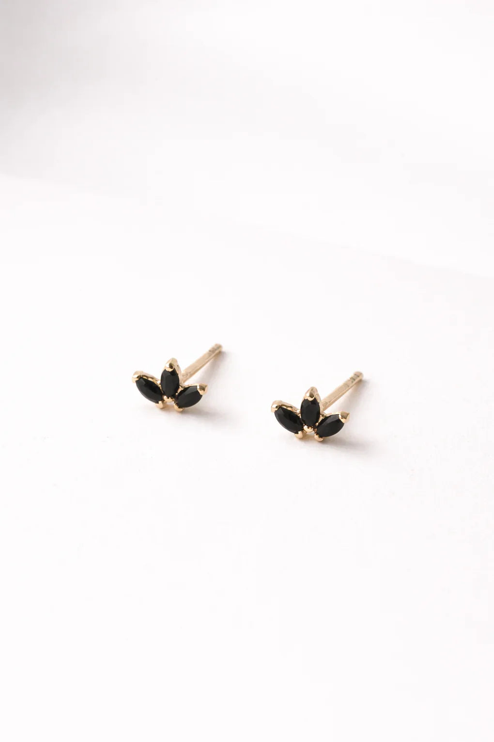 Lotus post earrings in 14K gold
