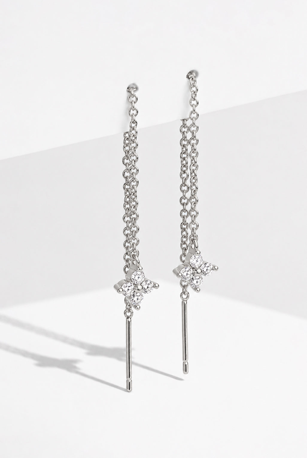 Long Daffodil earrings in 14K gold