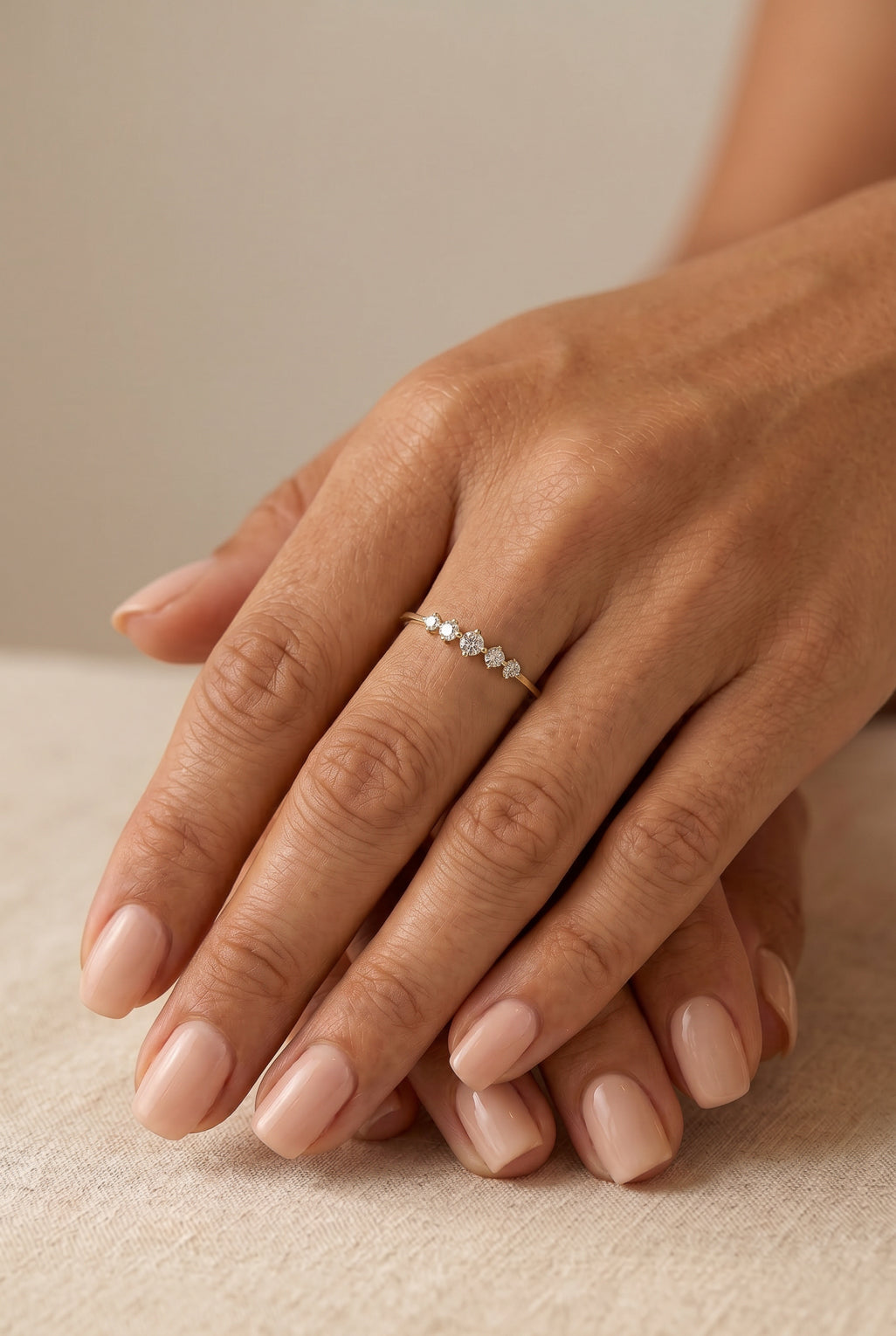 Zen ring in 14K gold and Diamonds