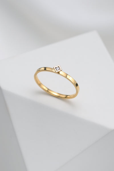 14K-18K Gold Diamond Rhombus Ring