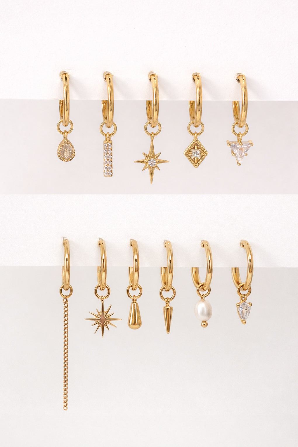 Hoop earrings with replaceable pendants