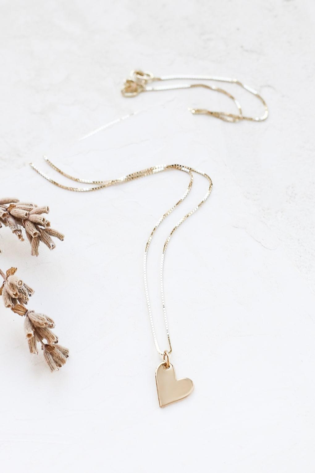 14K Small Gold Heart Necklace