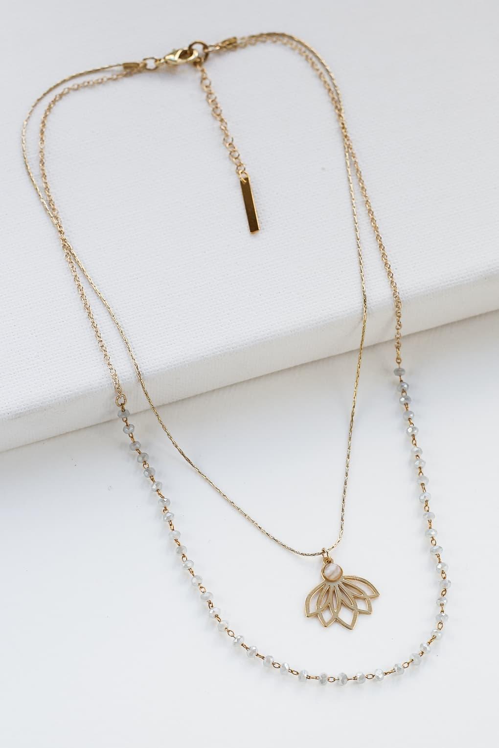 Lotus Layered Neckalce