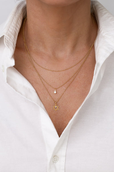 3 Layered Star of David Necklace