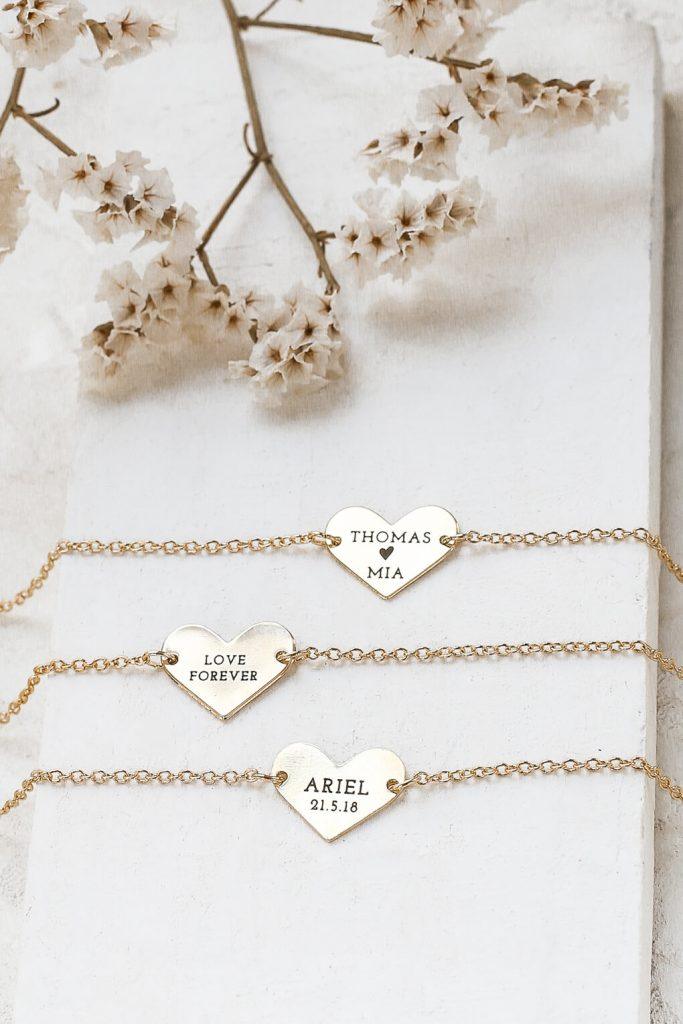 Custom Engraved Wide Heart Bracelet