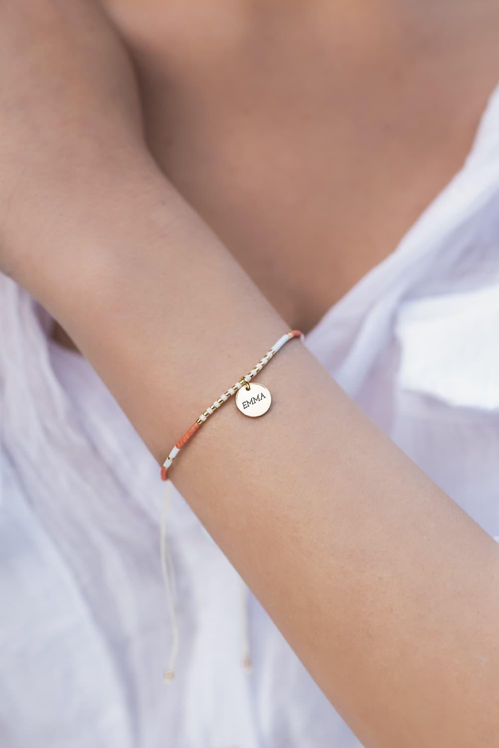 Custom Engraved Beads Bracelet