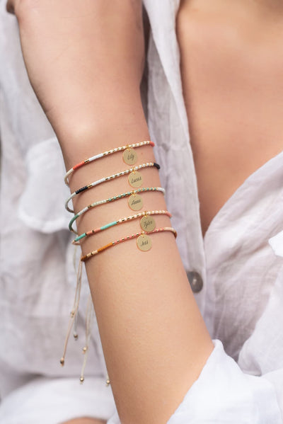 Custom Engraved Beads Bracelet