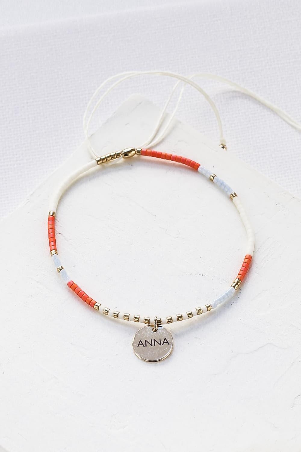 Custom Engraved Beads Bracelet