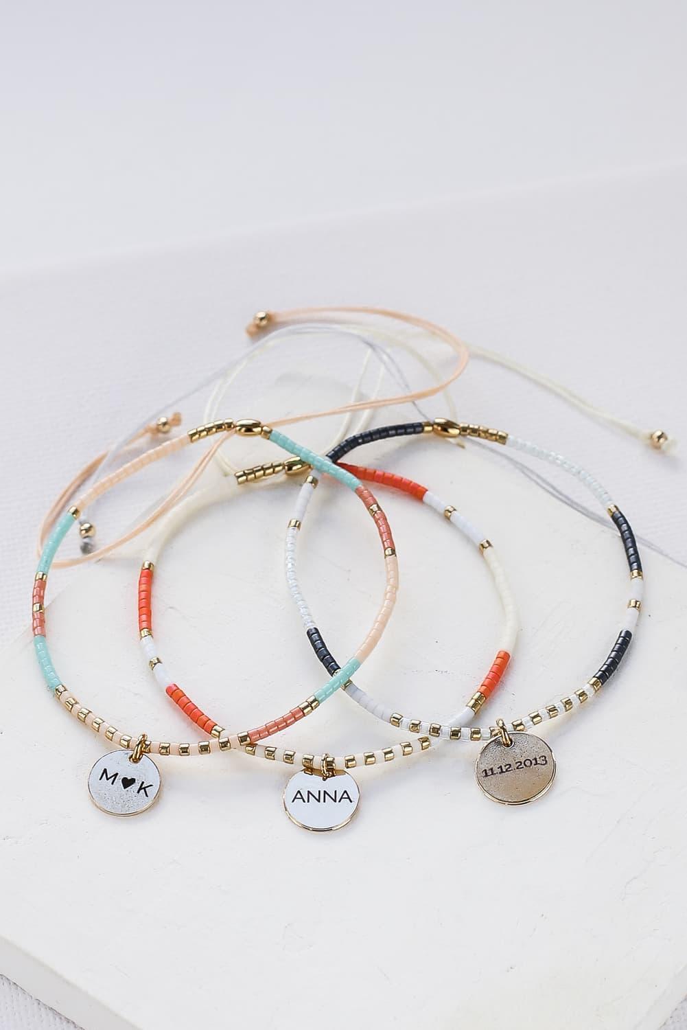 Custom Engraved Beads Bracelet