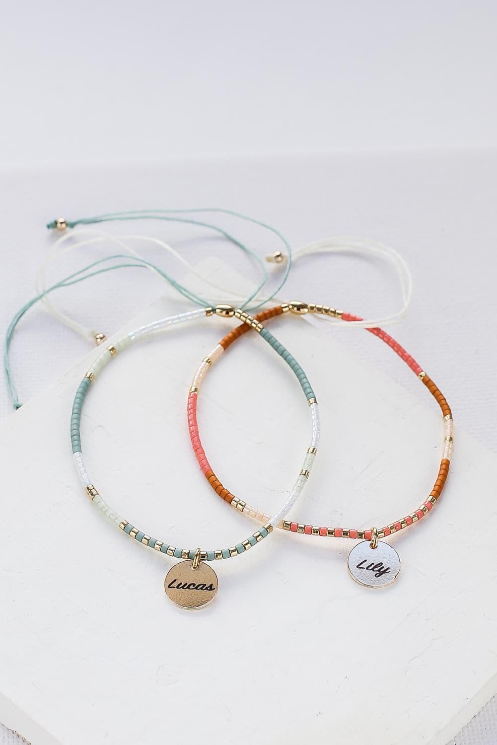 Custom Engraved Beads Bracelet