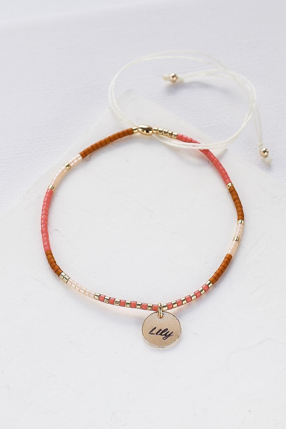 Custom Engraved Beads Bracelet